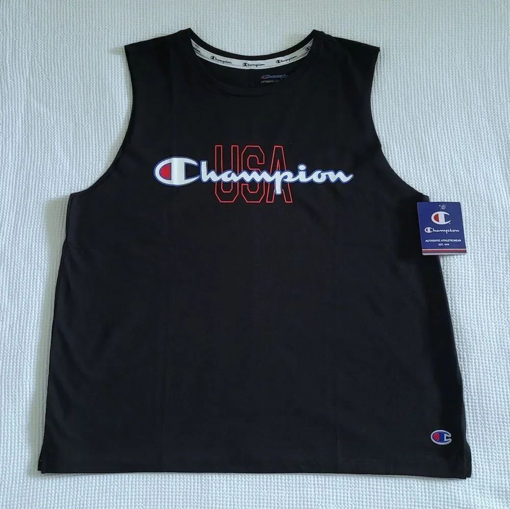 Champion🏆USA🇺🇲 Black🖤 Muscle💪Tank Top - NWT